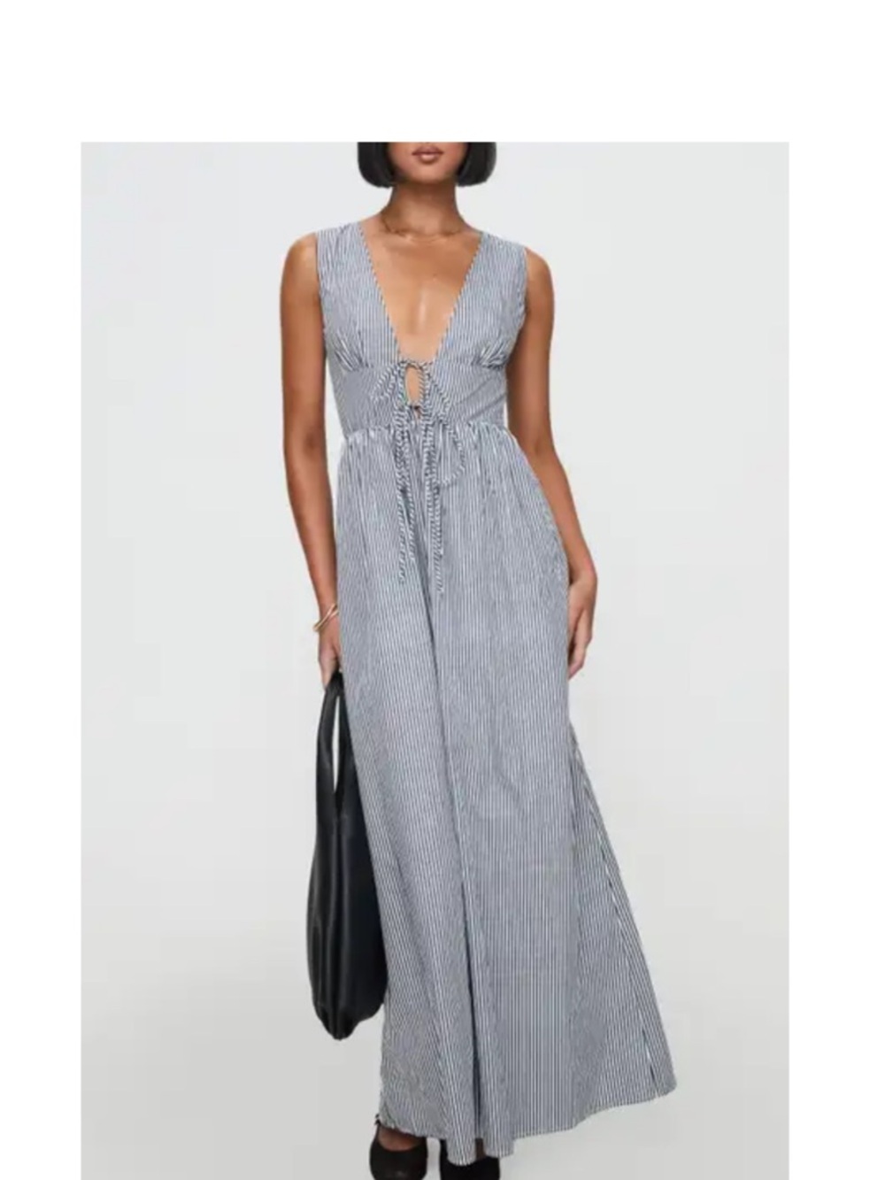 Princess Polly Blue & White Striped Maxi Dress